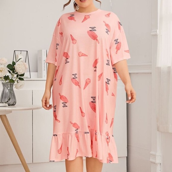Boutique Other - New Plus Pink Ruffle Nightgown​